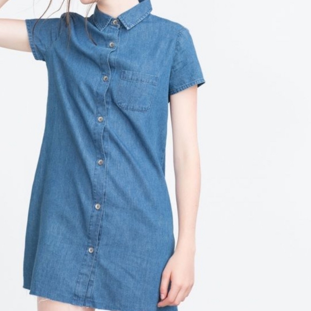 Zara denim shirt dress small